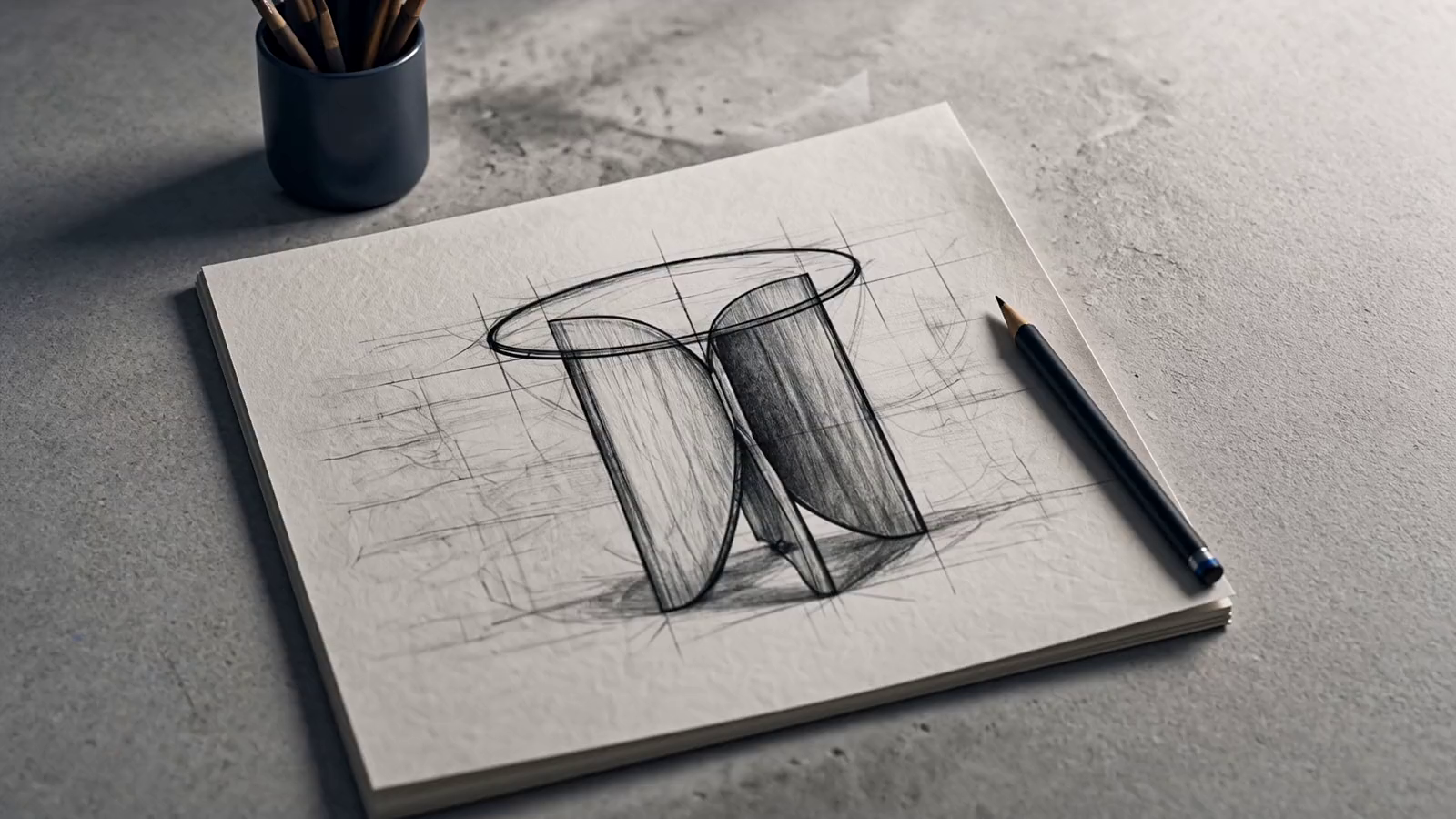 A custom interior taking shape from sketch to finished space